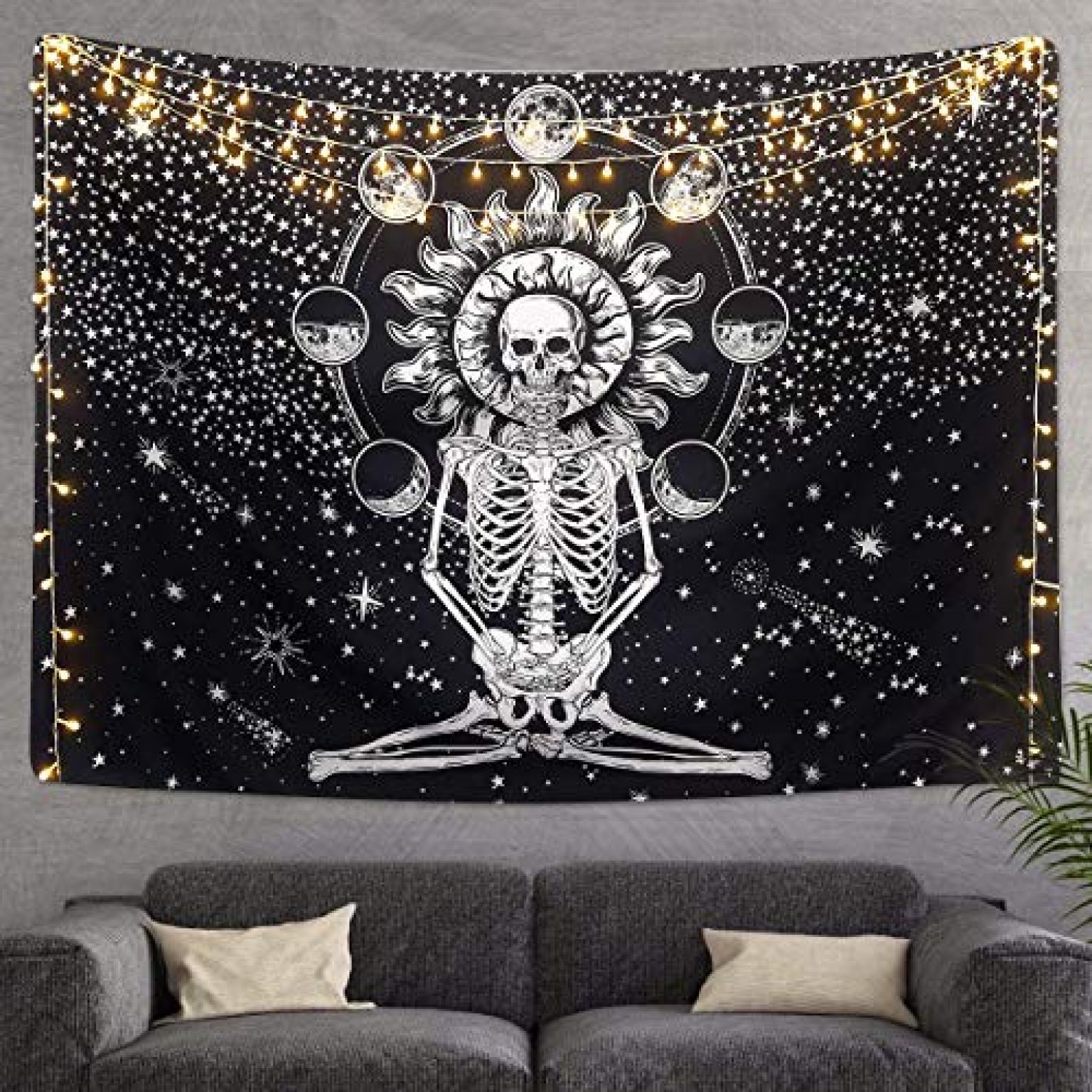 Skull Tapestry Meditation Skeleton Wall Hang By LIUMY Yinz Buy