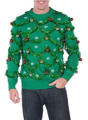 ugly christmas sweaters garland tree