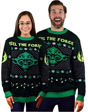 ugly christmas sweaters yoda feel the force