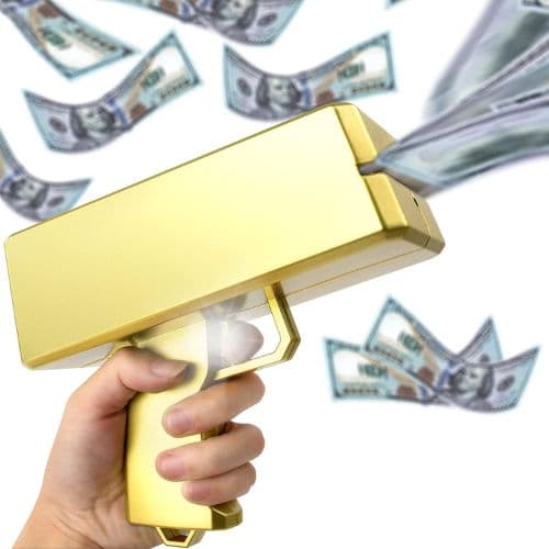 gold make it rain money shooter gun toy