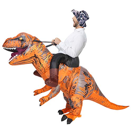 Inflatable Costumes Adult Inflatable T-Rex Dinosaur Costume Halloween Fancy Dress Costume Brown