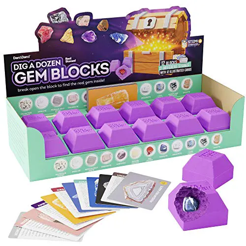 dig a dozen gem blocks stem toy gemstone excavation kit yinzbuy