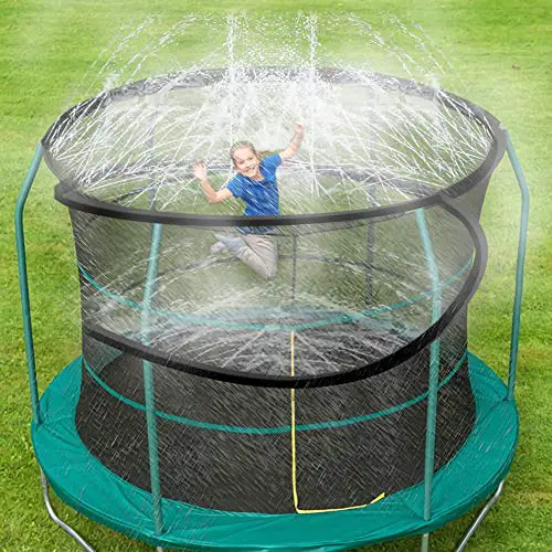 Blue JUOIFIP Trampoline Sprinkler 12M Outdoor Water Sprinkler for Kids 2 in 1 Design Fun Summer Water Game Yard Accessories