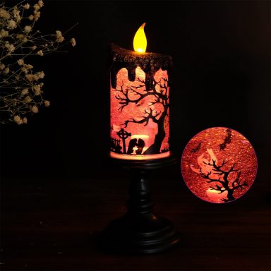 flameless snow globe candle