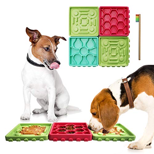 lick mat slow feeder for dogs 4 trays yinzbuy