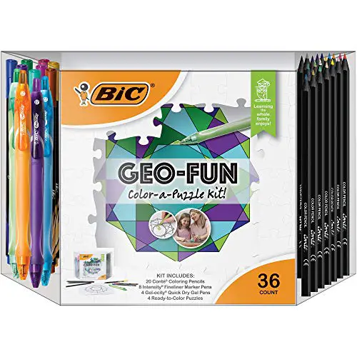 bic geo fun puzzle coloring kit yinzbuy