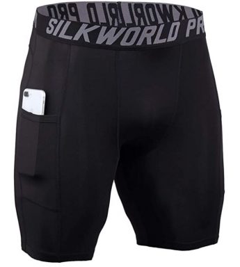 carry phone while running silkworld men compression shorts