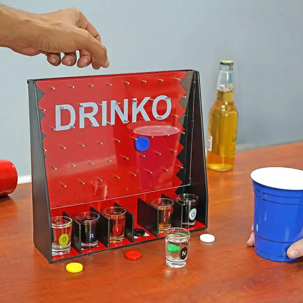 drinko plinko board shot glass drinking game