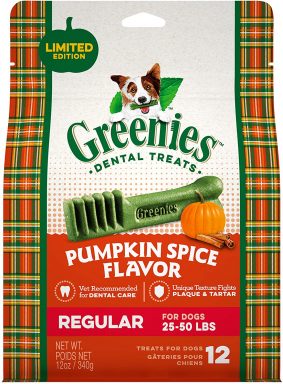 greenies pumpkin spice flavor dog dental treats