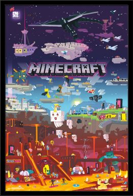 Minecraft bedroom poster world beyond yinzbuy