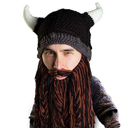 viking beard hat beard head knitted crochet barbarian beanie yinzbuy