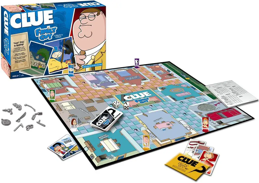 family guy clue animated sitcom tv series usaopoly themed board game yinzbuy