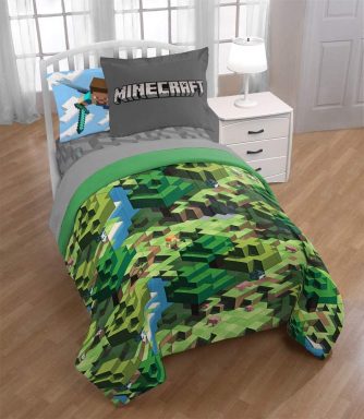 minecraft bed in a bag set daytime featuring alex and steve yinzbuy