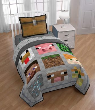 minecraft bed steve and alex comforter set yinzbuy