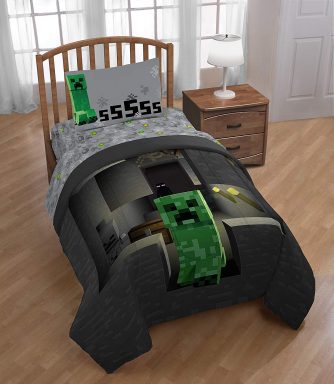 minecraft bedroom creeper twin bed sheet set yinzbuy