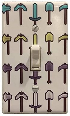 minecraft mining tools lightswitch cover yinzbuy