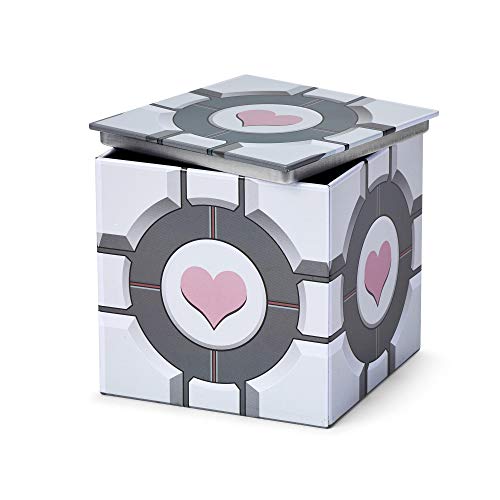 portal companion cube storage tin for tea kitchens desk bedroom and more yinzbuy