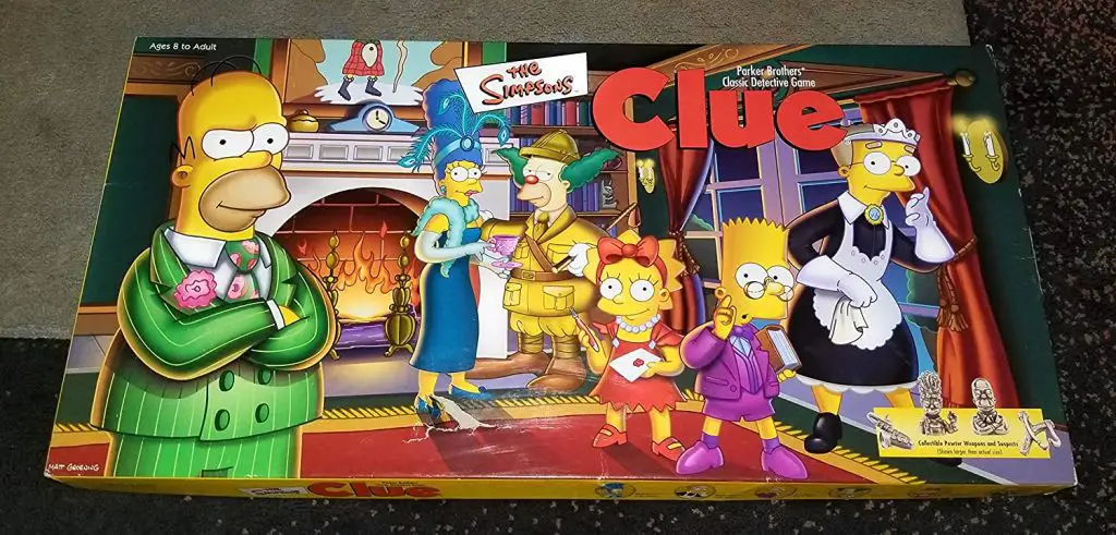 the simpsons clue animated sitcom tv series themed board game yinzbuy