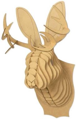 cardboard faux taxidermy mythical jackalope head