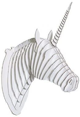 cardboard faux taxidermy mythical unicorn head