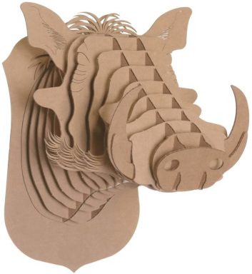 faux taxidermy safari animal warthog head