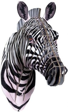 faux taxidermy safari animal zebra head