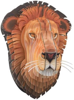 what is faux cardboard taxidermy pre printed lion head