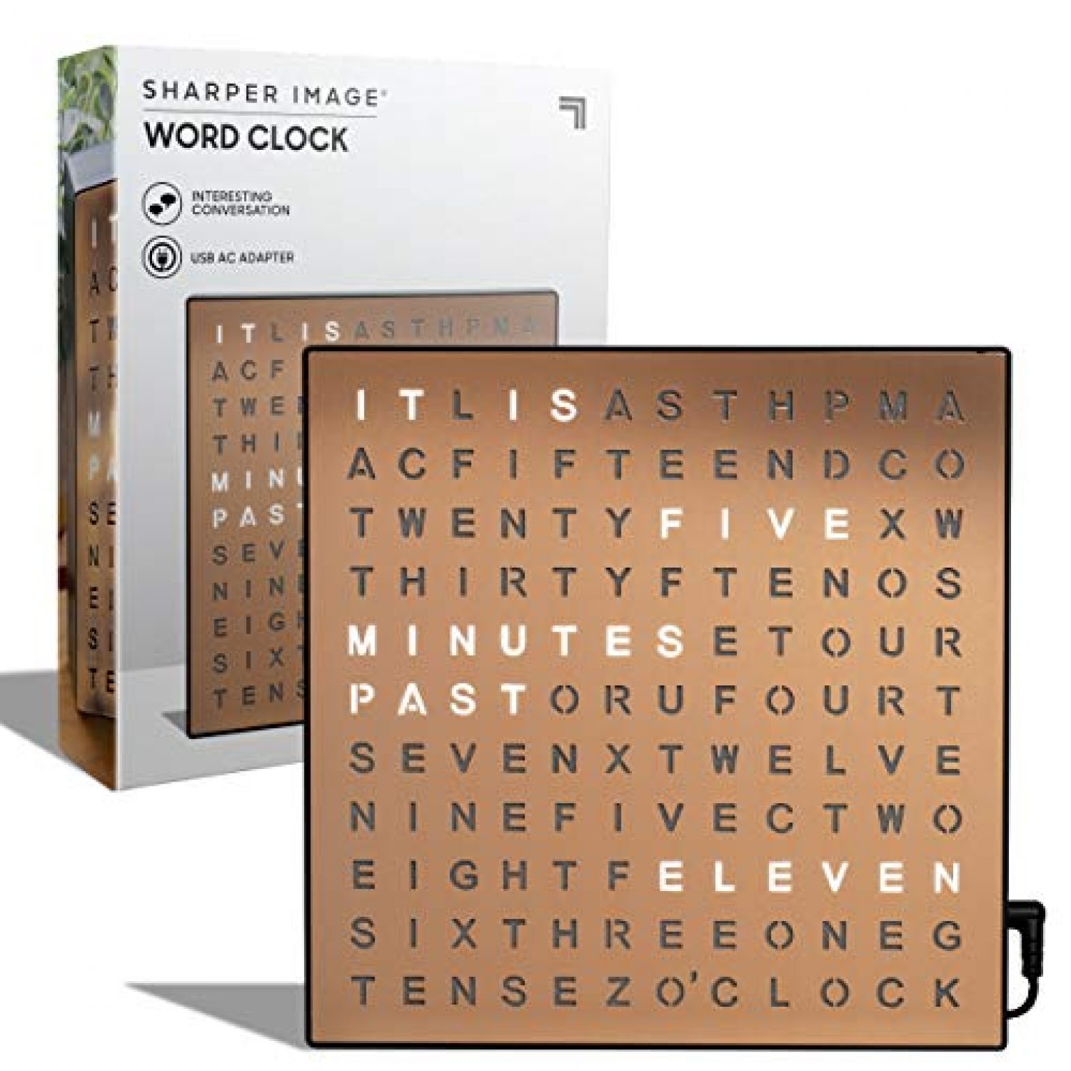 sharper image word clock