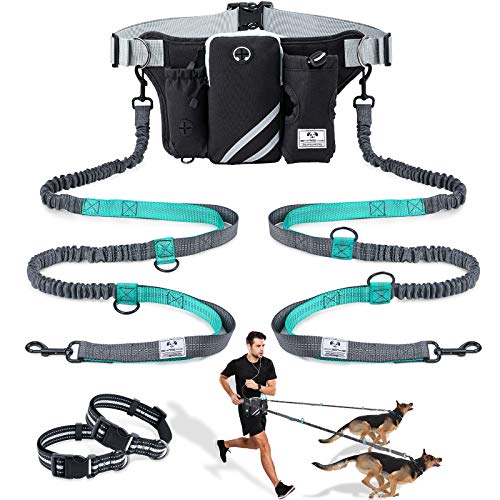 hands free dog leash dog running belt for up to two 150 lb dogs at once yinzbuy