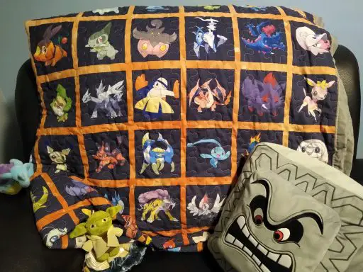 yinzbuy pokemon quilt and super mario thwomp pillow