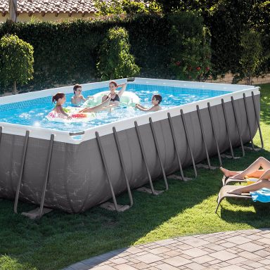 above ground rectangular pool with supports