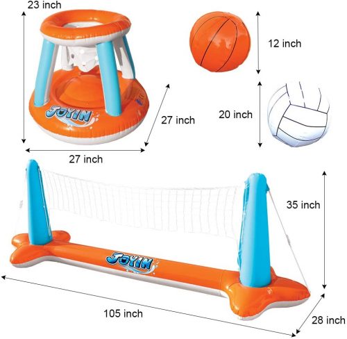 Best Inflatable Pool Basketball Volleyball Combo Float Set - Yinz Buy
