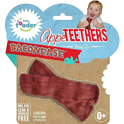 bacon teether appeteethers baconease baby teething toy yinzbuy