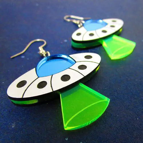 Blue UFO earrings 304