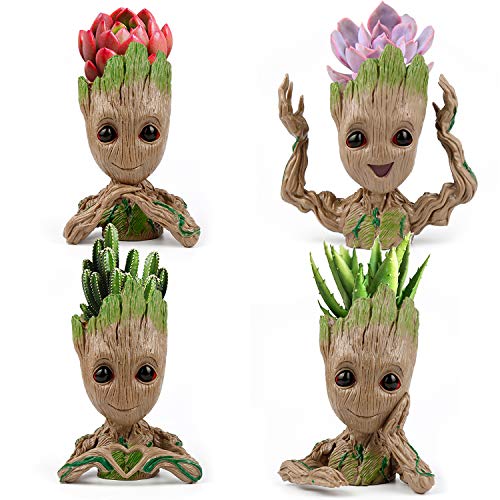 baby groot planter pots set of 4 guardians of the galaxy succulent planters yinzbuy