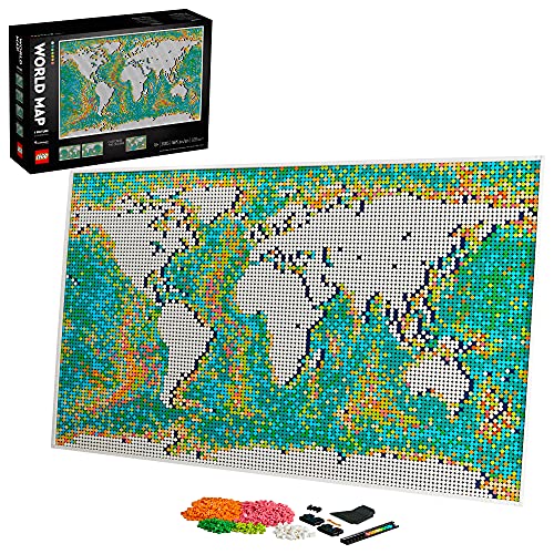 lego world map 31203 custom diy wall art yinzbuy