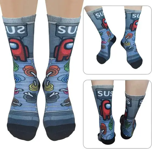 2Pcs Funny Novelty Stockings Socks for Women Men Among Us Game Socks Womens Imposter Sus Socks Bulk Pack 