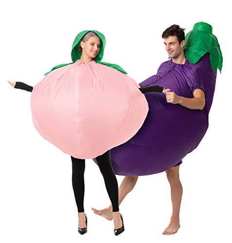 eggplant and peach emoji costume set for adults yinzbuy
