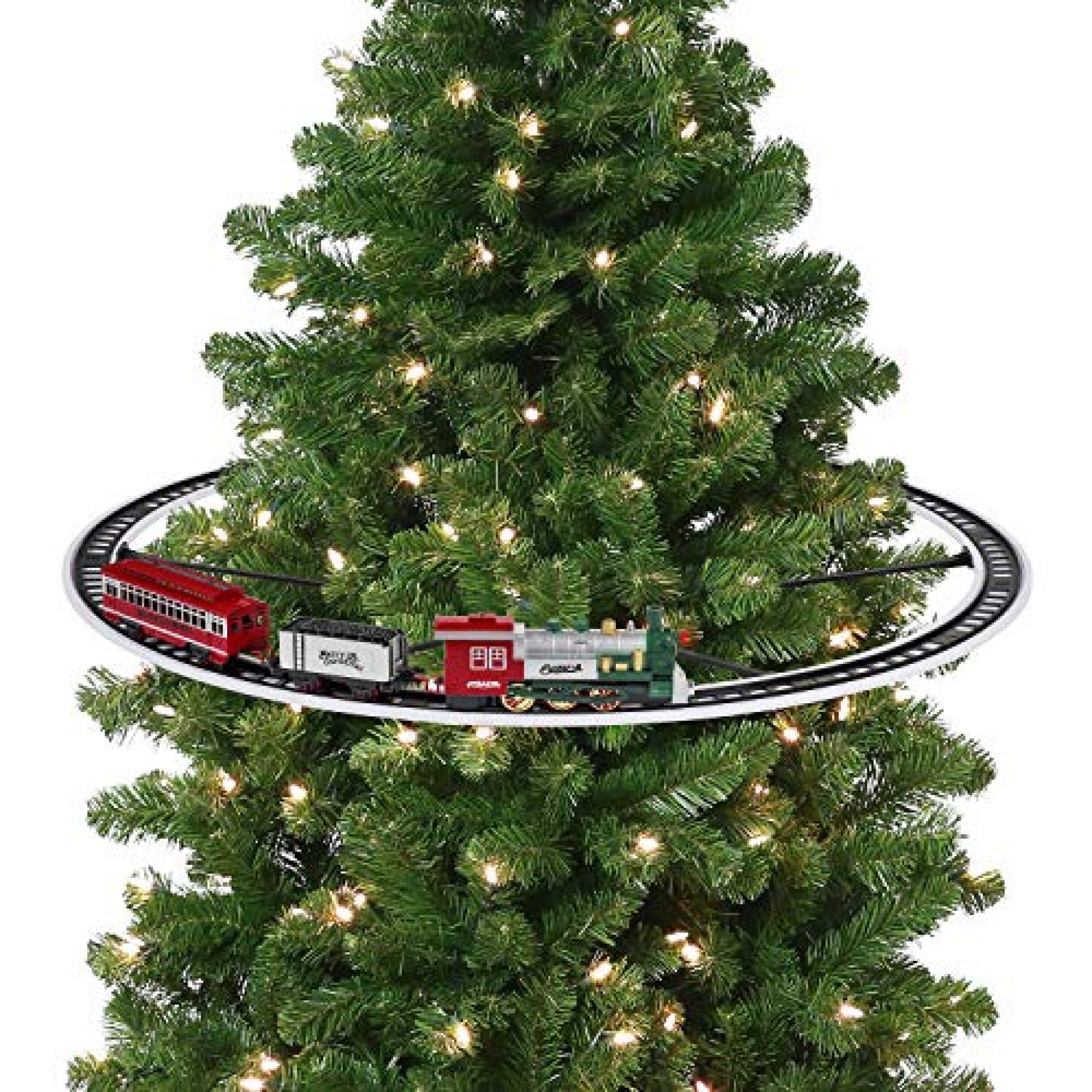 Trains Around A Christmas Tree 