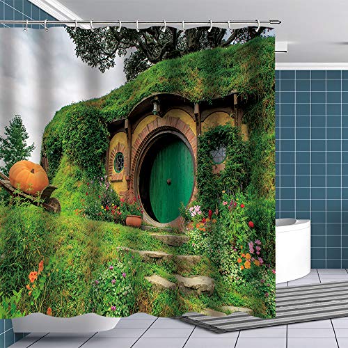 hobbit shower curtain bag end front door hobbiton yinzbuy