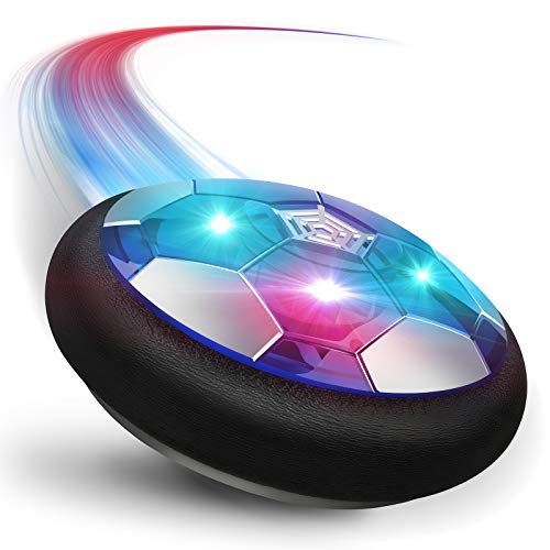 TEUN Kids Toy Hover Soccer Ball Set with 2 Goals and 1 PVC Inflatable Football Electric Soccer Game for Boys Girls Fun Indoor Soccer Ball Floating Soccer with LED Lights Toddler 
