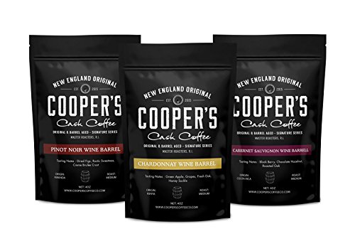 wine coffee beans cooper's cask barrel aged whole beans yinzbuy