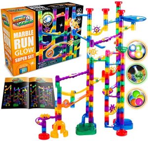 Marble Run Set with 30 Glow Marbles and 200 Building Pieces - Yinz Buy