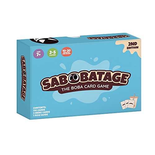 sabobatage card game for lovers of bubble tea family friendly board game yinzbuy