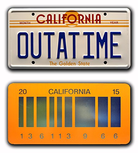 back to the future license plates movie memorabilia outa time and 2015 futuristic bar code yinzbuy