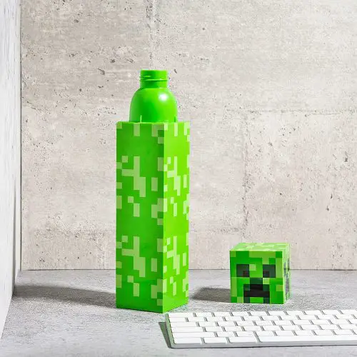 minecraft creeper water bottle unique square design yinzbuy