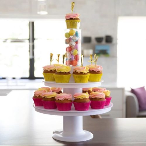 surprise popping cake stand with 2 tiers for cake and cupcakes yinzbuy