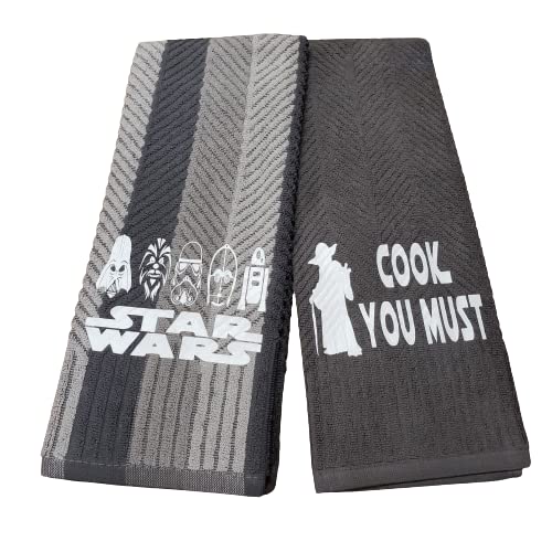 star wars kitchen towels set of 2 dish towels with yoda and darth vader yinzbuy