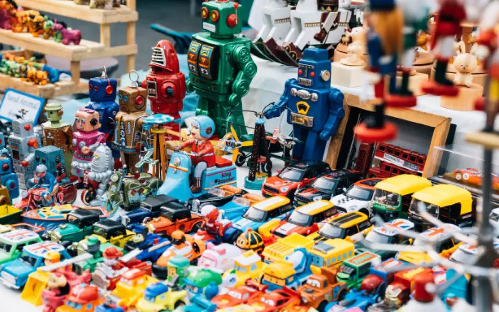 kids robot and toy car collection