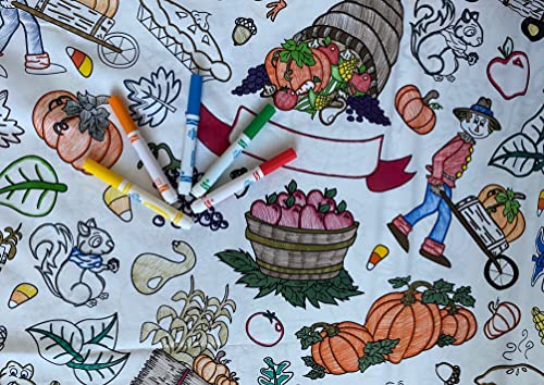 thanksgiving coloring tablecloth by the coloring table